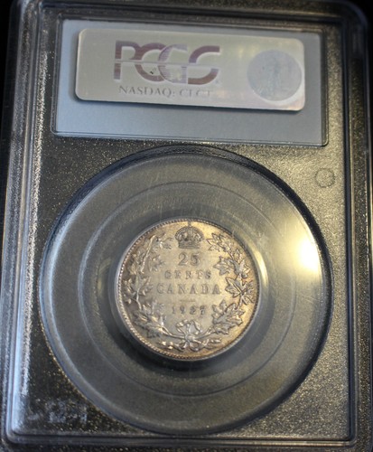 1927  PCGS Graded Canadian, Twenty-five Cent, **AU-50**  - Picture 1 of 2