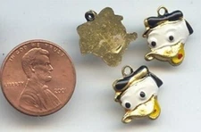 24 VINTAGE HAND PAINTED ENAMEL SAILOR DUCK FACE PENDANT BEAD CHARMS W514