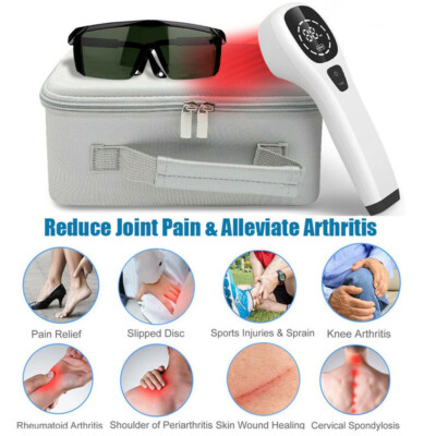 Cold Laser Therapy Device For Body Pain Relief Red Infrared Light Home w/Goggles