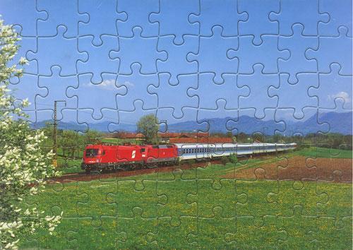 Eisenbahn Kinder-Puzzle · Elektro-Lokomotiven 1116 001 + 120 134 ÖBB/DB - Bild 1 von 1