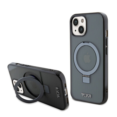 TUMI iPhone 15, 14, 13 Hülle Case Cover Ring Stand Metallic Magsafe