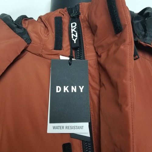 New DKNY Ultraloft Water Resistant Hooded Jacket Orange Mens XL DX8MN413 - Picture 3 of 9