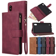For Samsung S25 Ultra S24 S25 FE A54 A53 Leather Strap Wallet Zipper Phone Case