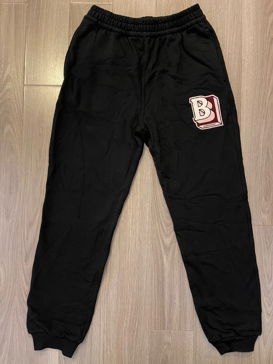 Burberry B Patch Sweat Pants joggers black sz XL eBay