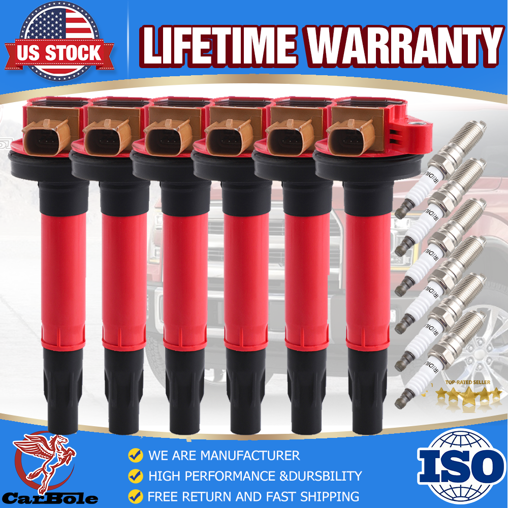 6PCS Ignition Coil & Spark Plugs Kit for Ford F150 Transit 3.5L Ecoboost SP534 UF646