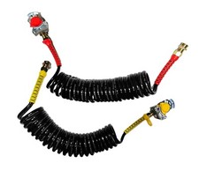 2 x Luftwendel M22 mit Kupplungskopf Automatisch Ventil Druckluftschlauch Satz