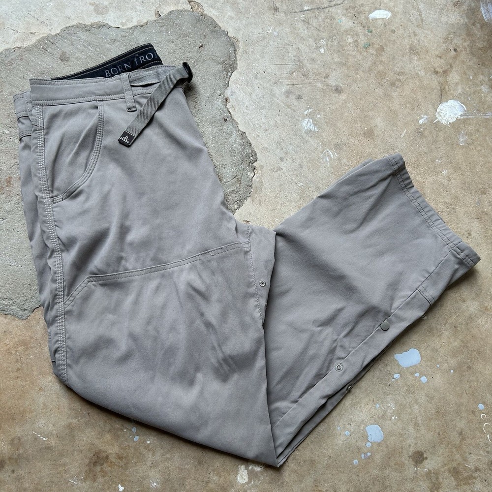Prana Zion II Stretch Cargo Hiking Pants for Men Size 36x29 Belted Performance