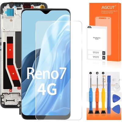 For Oppo Reno7 4G CPH2363 LCD Display Touch Screen Replacement Assembly + Frame