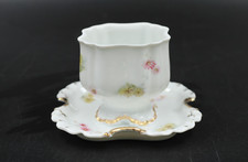 Rosenthal Monbijou Senftopf Senfgefäß mit Ablage Porzellan 1898 - 1906 antik