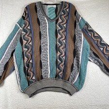 St Croix Shop Men's Cotton Blend Multicolor Knits Sweater, Made in USA, Size L