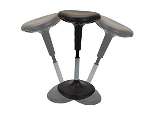 WOBBLE STOOL Standing Desk Balance Chair for Active Black (Triangular, Vinyl)-image