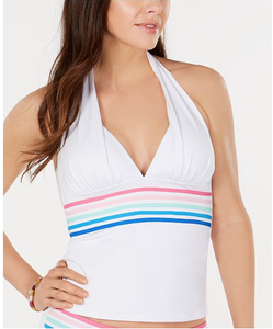 white halter tankini