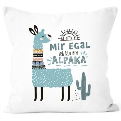 Kissen-Bezug Mir egal ich bin ein Alpaka - Alpaka-Motiv Lama Geschenk