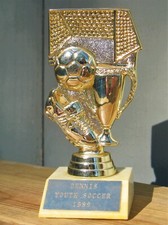 Vintage FUSSBALL TROPHY Jugend Sport Auszeichnung Rec League Fußball TOR Ballnetz