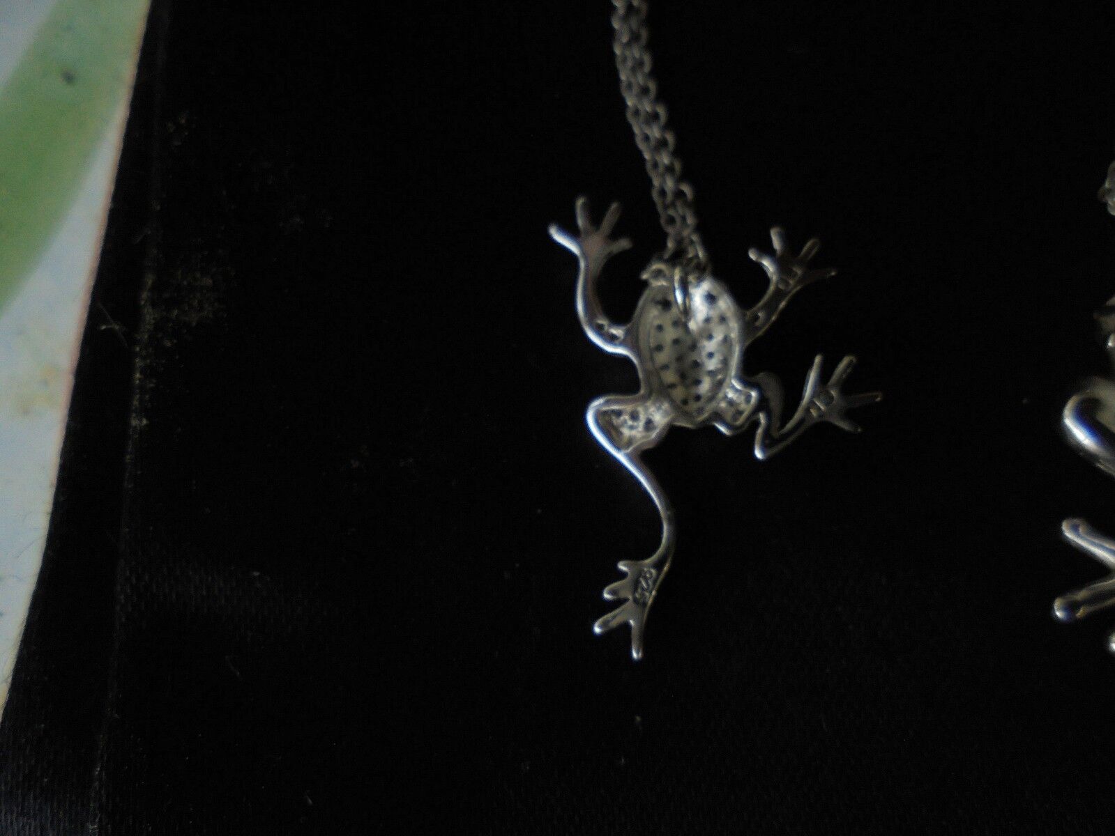 FROGS 2 STERLING SILVER FROGS WITH CHAINS MARKED … - image 6