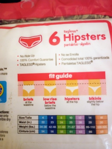 6 Pack Hanes Girls Size 8 Tagless Hipsters Pre-shrunk Breathable Soft Cotton - Picture 4 of 5