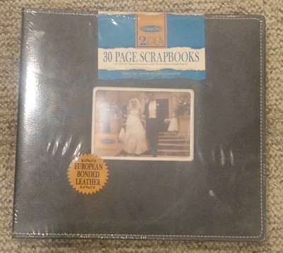 Memory Lane 30 Page Scrapbook, 2 Pack, Factory Sealed, Leather