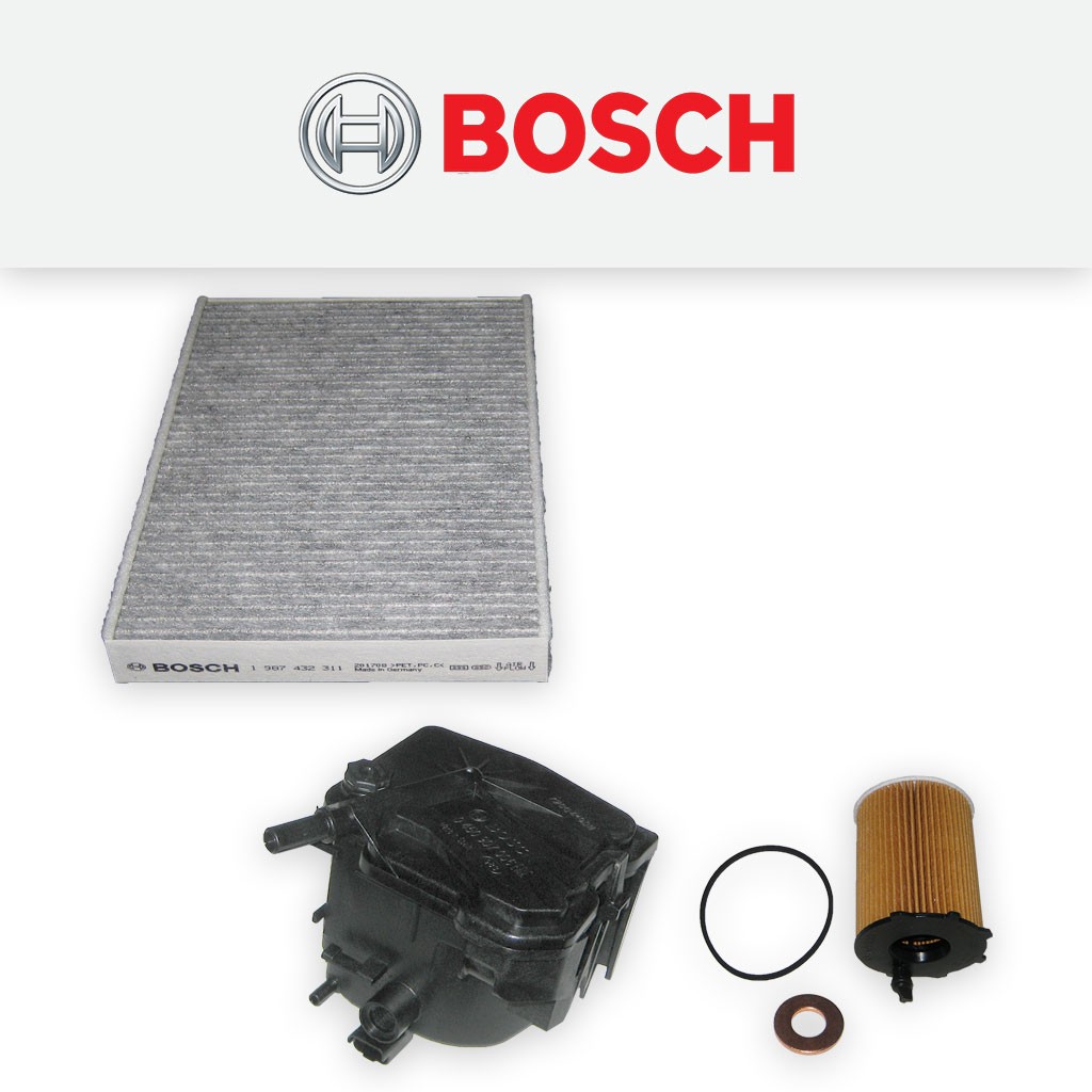 SERVICE KIT for PEUGEOT 407 1.6 HDI BOSCH OIL FUEL CABIN FILTERS (2008-2010)