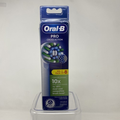 Oral-B Pro Cross Action Kopf für elektrische Zahnbürste, XXL PACK 8 KÖPFE weiß ORIGINAL