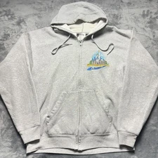 Disney Disneyland World by Hanes Hoodie Adult Medium Gray Mickey Mouse Graphics