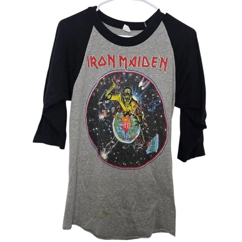 Iron Maiden World Piece Beast On The Run Tour C 1980s vintage concert t-shirt, vintage, size M, single stitch, B+ condition