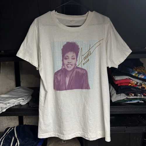 RARE y2k Anita Baker Screen Stars Jazz Female M 1980s vintage concert t-shirt, vintage, size L, single stitch, B+ condition