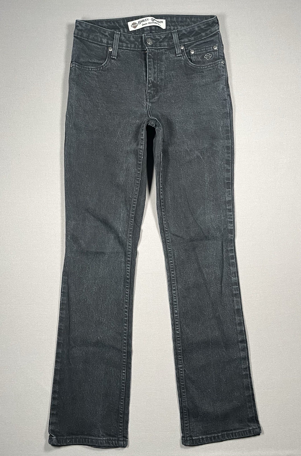 Harley Davidson C0138 Bootcut Black Denim Jean - Women Size 4 X 34 Long