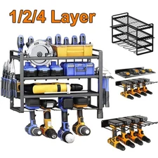 Power Tool Organizer Wall Mount Extended Heavy Duty 1/2/4 Layer Drill Holder US