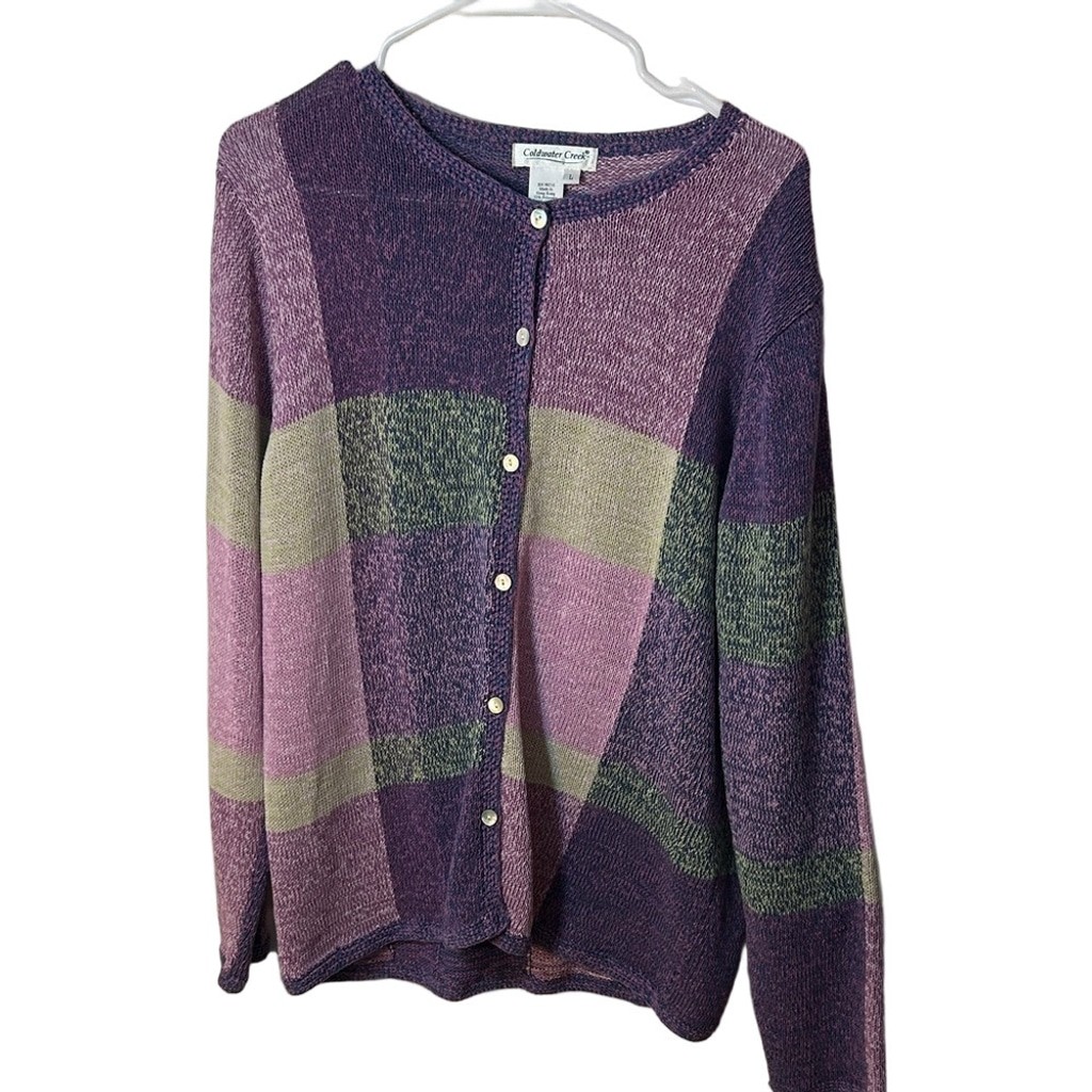 Coldwater Creek patchwork multicolour knit cardig… - image 2