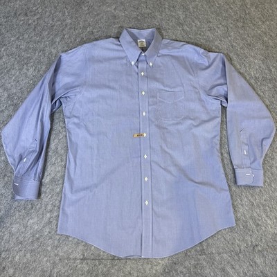 Brooks Brothers Long Sleeve Button Down Regent Mens 17.5 6/7 Blue EPOC