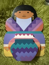 W Hambly 1988 Native American Wooden Wall Art Piece 3D (A)
