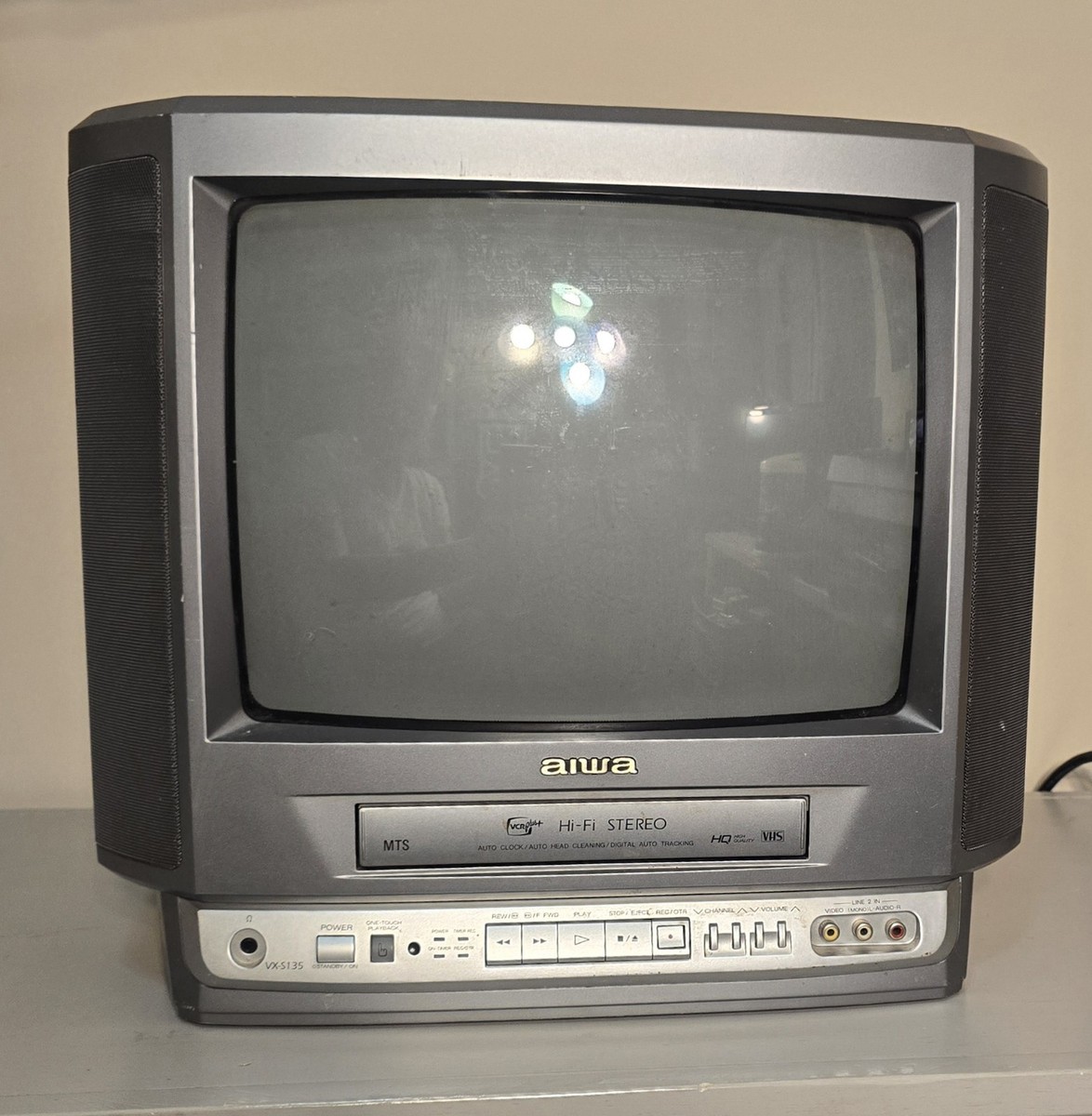 AIWA 13” TV/VCR Combo VX-S135U Gaming CRT TV *No Remote* ( Tested