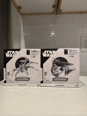 Star Wars Micro Galaxy Squadron SDCC 1 of 500 X-Wing and Tie Fighter Set.