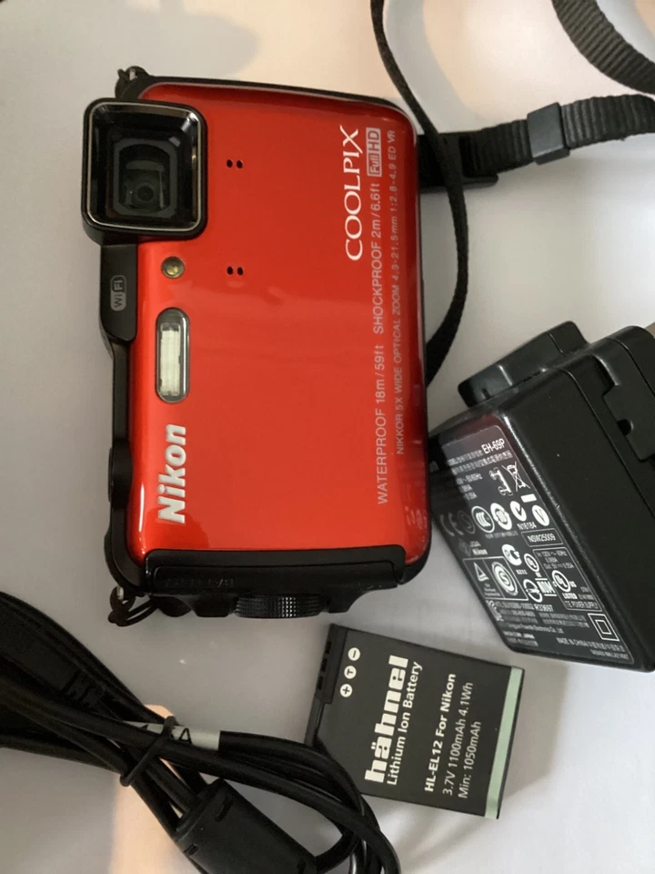 Nikon Coolpix AW120 ORANGE 16MP EXCELLENT Waterproof 18m Digital Camera Wi-Fi HD - Image 2 of 4