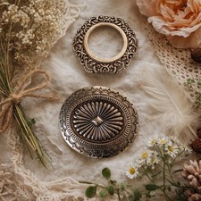 Brighton Silver Tone Heart Tabletop Accessory Western Oval Belt Buckle Lot