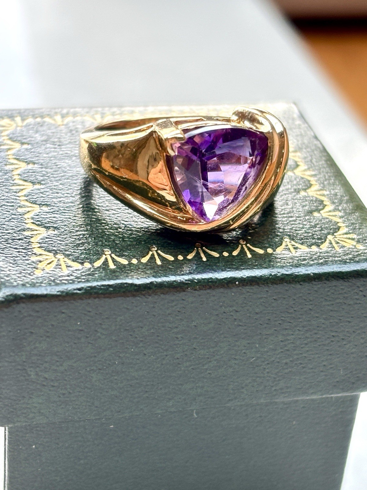 Vintage Solid 14ct Gold Amethyst Ring Large Natur… - image 7
