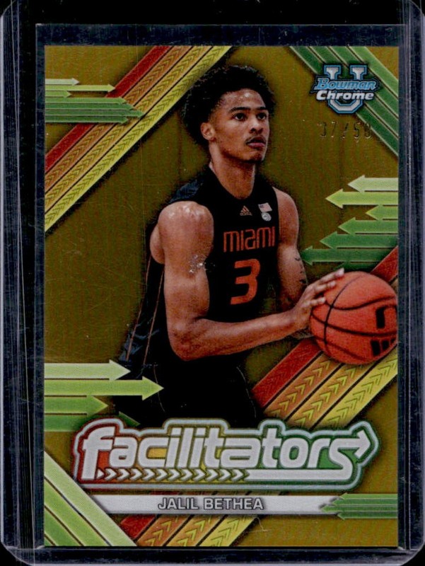 2024-25 Bowman Chrome University Jalil Bethea Facilitators Gold Refractor #/50