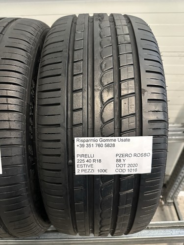 2 PNEUMATICI USATI PIRELLI PZERO ROSSO ESTIVE 225 40 R18 88 Y DOT 2020 - Foto 12 di 21