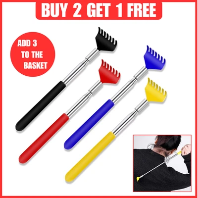 SAFEKOM BEAR CLAW / RAKE BACK SCRATCHER Metal Extending Massager Telescopic Portable UK