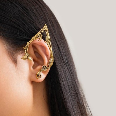 Goth Fairy Elf Ear Cuff Earrings Women Fashion Statement Vintage Jewelry Gift