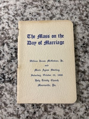 The Mass on the Day of Marriage 1949 Leaflet Missal Catholic