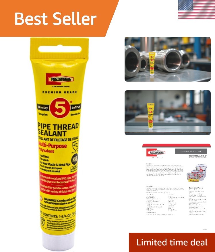 No. 5 Soft-Setting Pipe Thread Sealant - 1.75 oz - Lubricates & Protects Threads