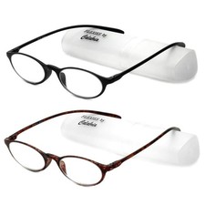 Calabria 719 Flexie Oval Reading Glasses 3.50 Ebony/Tortoise 2 Pack Men/Women