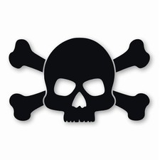 Skull and Crossbones - Vinyl Decal Sticker - CHOOSE Size Color