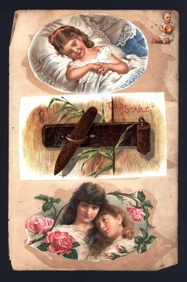 c1890 -  Scrapbook Page - Both Sides - Rare Cigar Labels #7