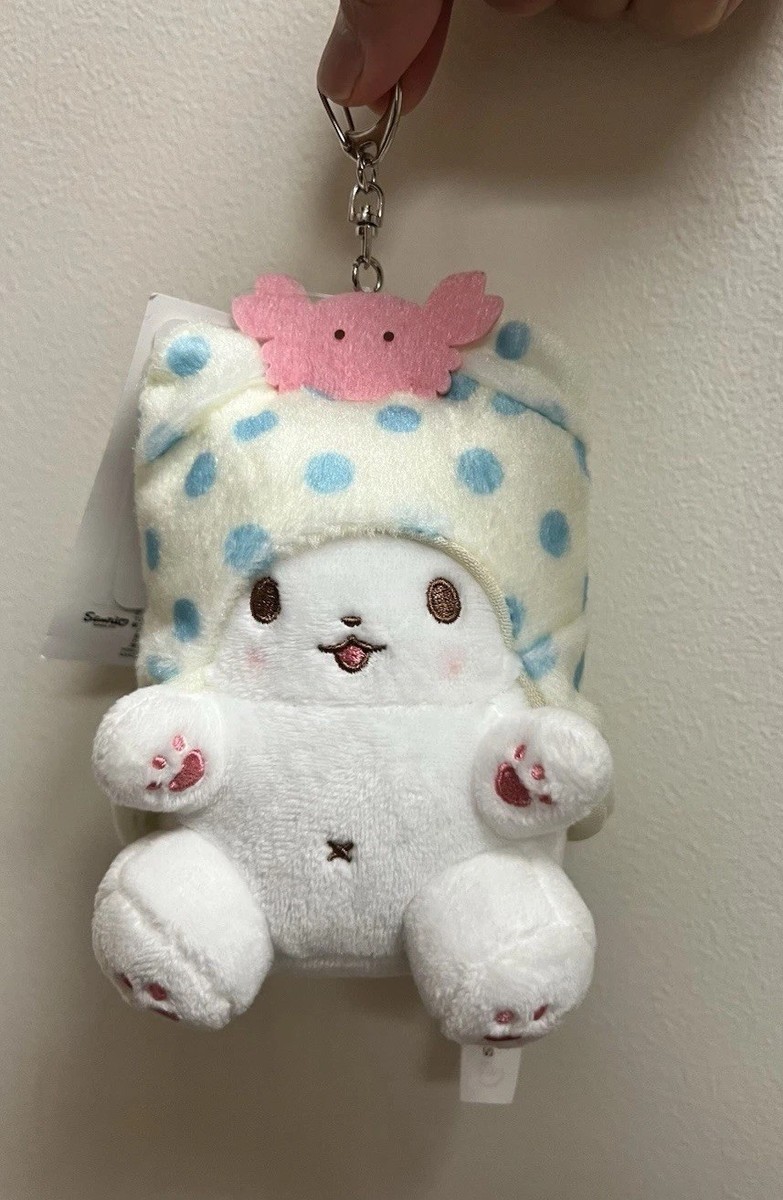 Sanrio Marumofubiyori Bear Blue Yellow Moppu Trinket Plush
