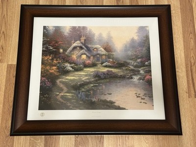 Thomas Kinkade Everett's Cottage Limited Edition 16 x 20 S/N Canvas Framed Print