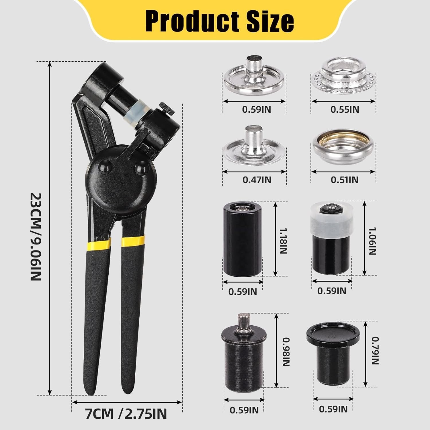 Canvas Snap Installation Kit with 30 Sets of 15mm Snaps - Ultimate Repair Tool