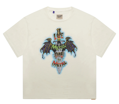 #ad Gallery Department Live For Metal Short Sleeve Tee Shirt White Multi $383.90