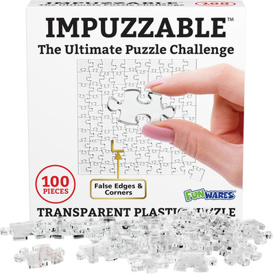 Funwares 100-Piece Impuzzable Clear Puzzle   Insanely Hard Brain Teaser for Adul